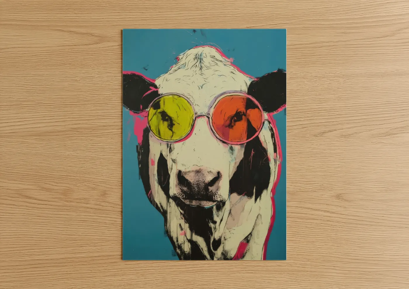 Cool Hereford Cow Pop Wall Art