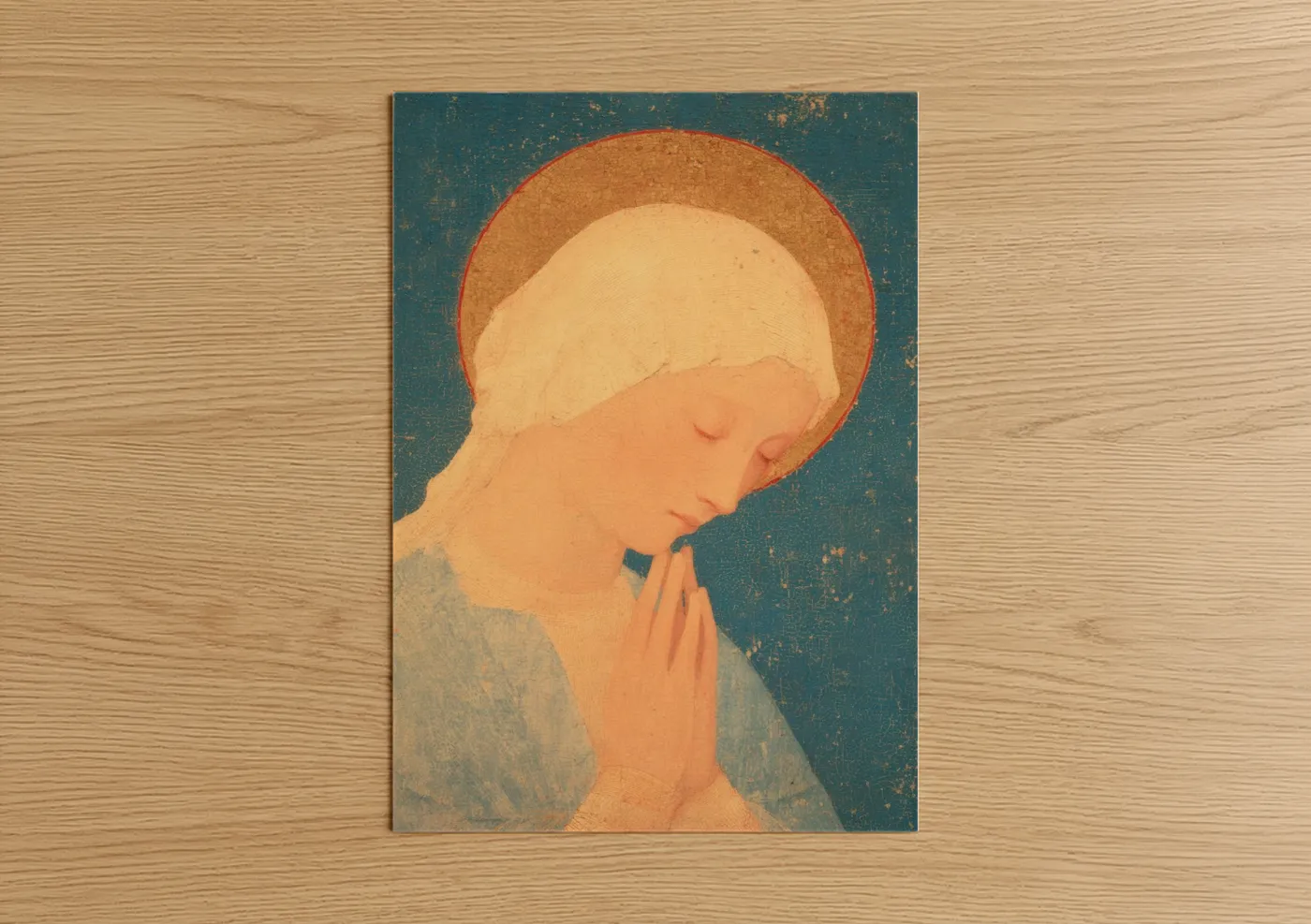 Virgin Mary in Prayer, Religious Icon Wall Art