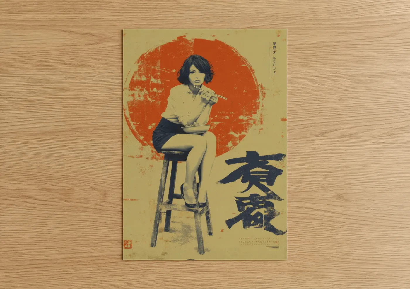 Vintage Japanese Artist Retro Ad Poster Wall Art