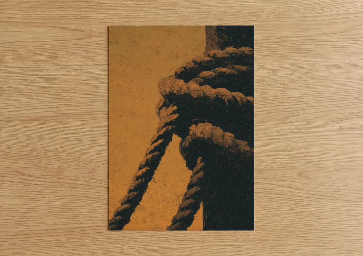 Golden Rope Knots Nautical Wall Art