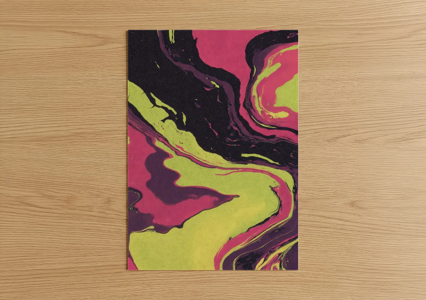 Neon Swirl Body Art Fluid Abstract Wall Art