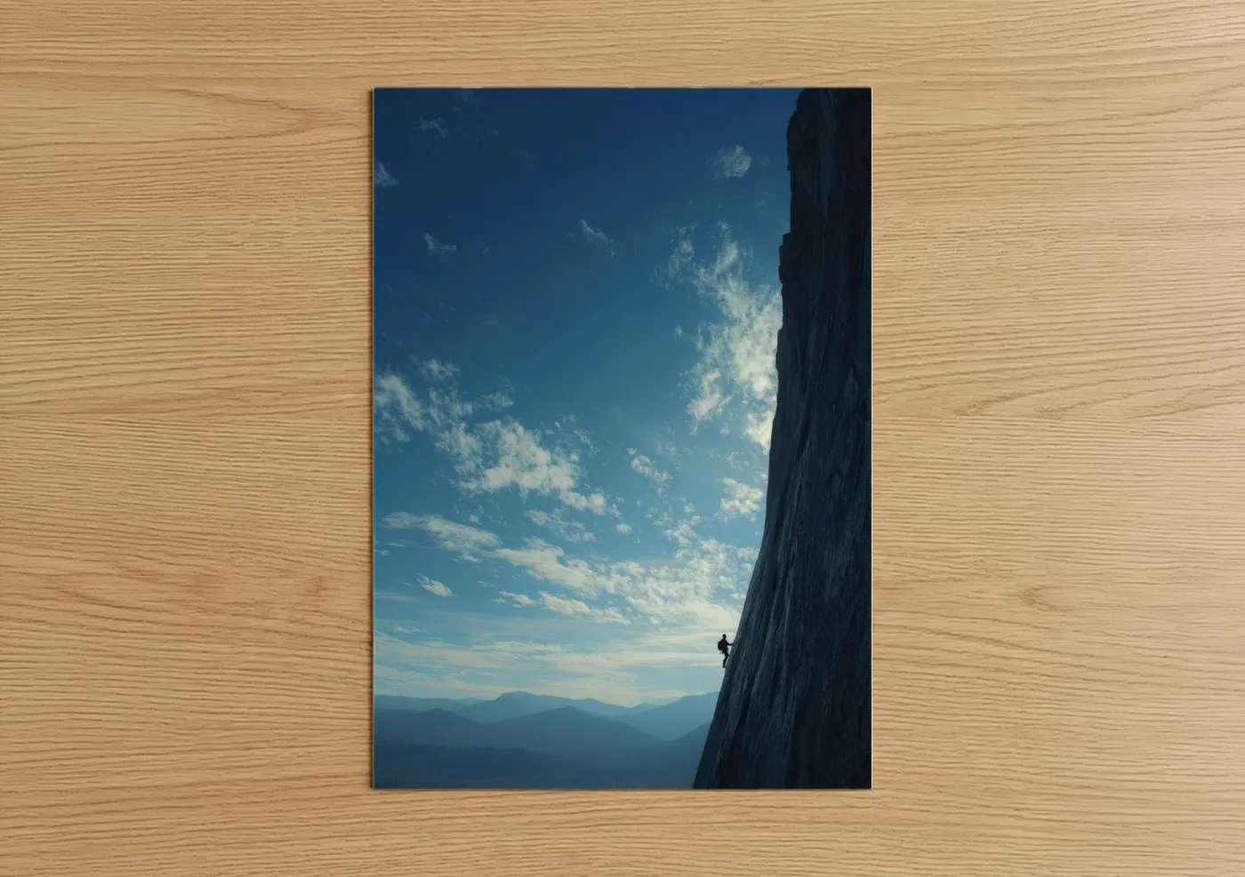 Rock Climber Cliff Face Mountain Adventure Wall Art