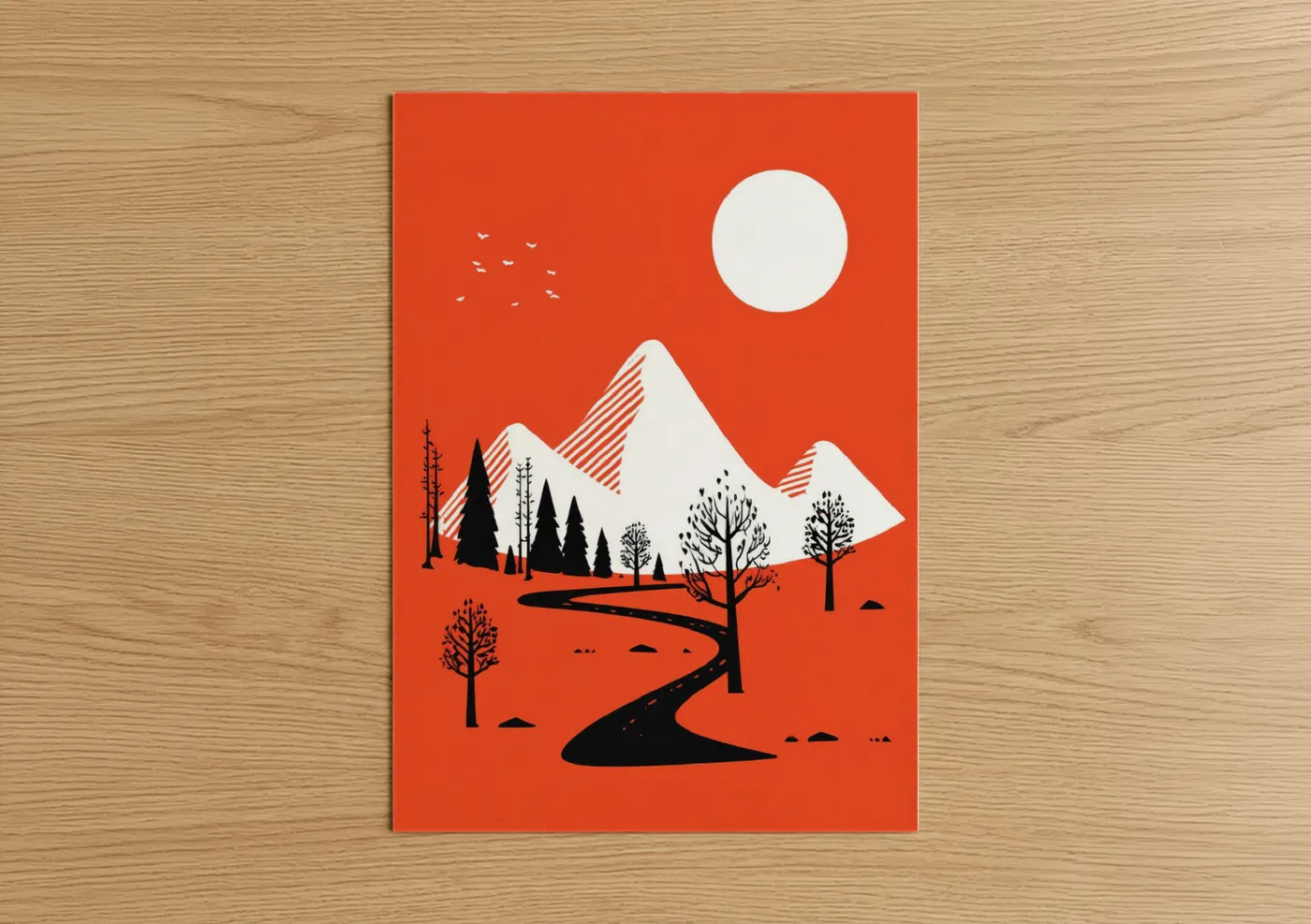 Mountain landscape minimalist wall Art