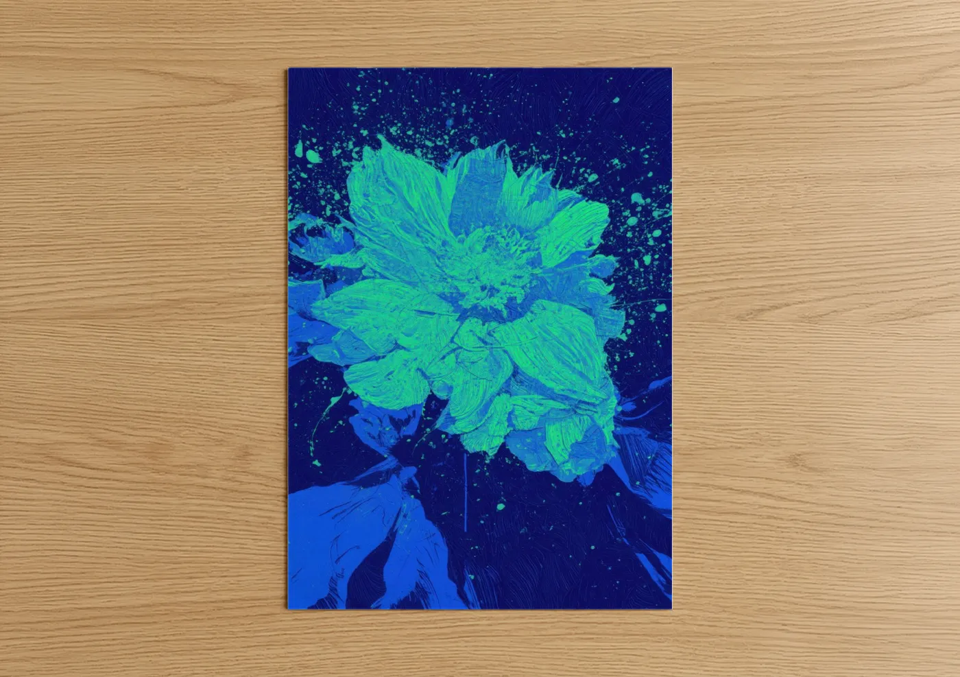 Neon Abstract Flower Explosion Wall Art