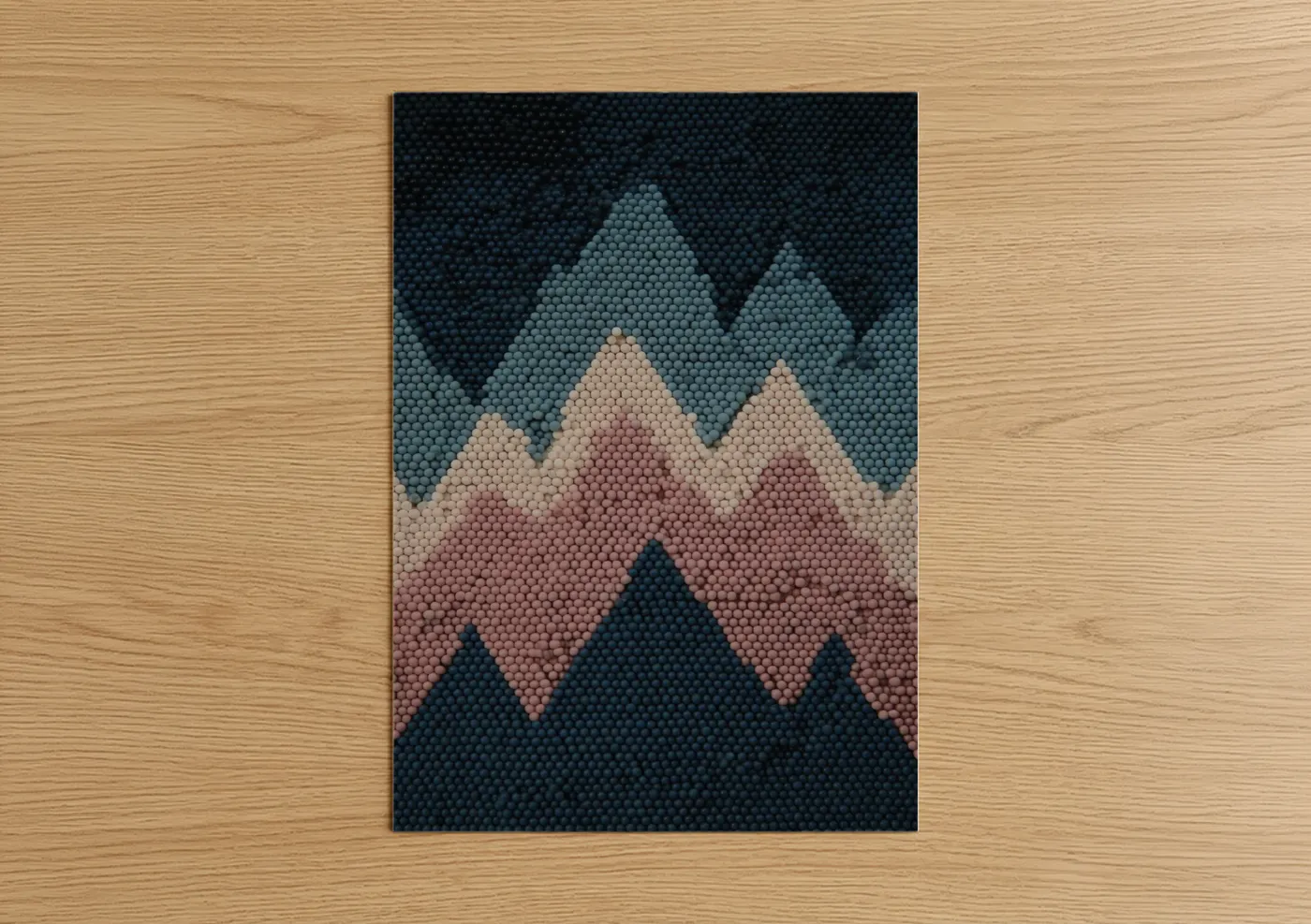 Layered Mountain Beadwork Abstract Wall Art
