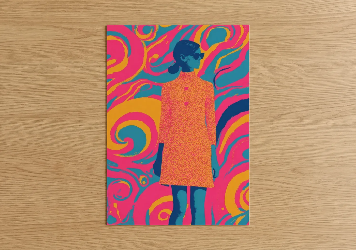 Groovy Retro Woman Psychedelic Fashion Wall Art