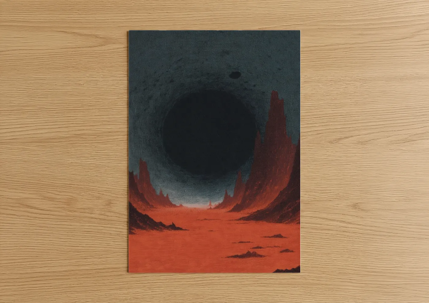 Crimson Void Portal Dark Fantasy Wall Art