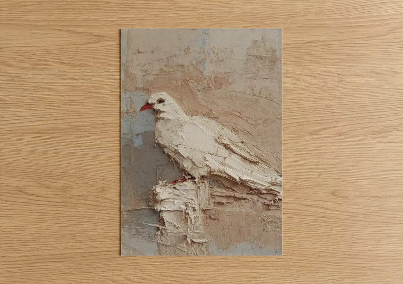 White Dove Portrait Peaceful Bird Wall Art