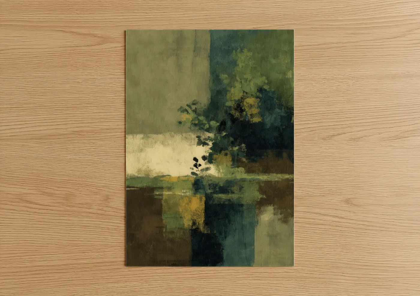 Abstract Olive Tree Watercolor Painting Wall Art