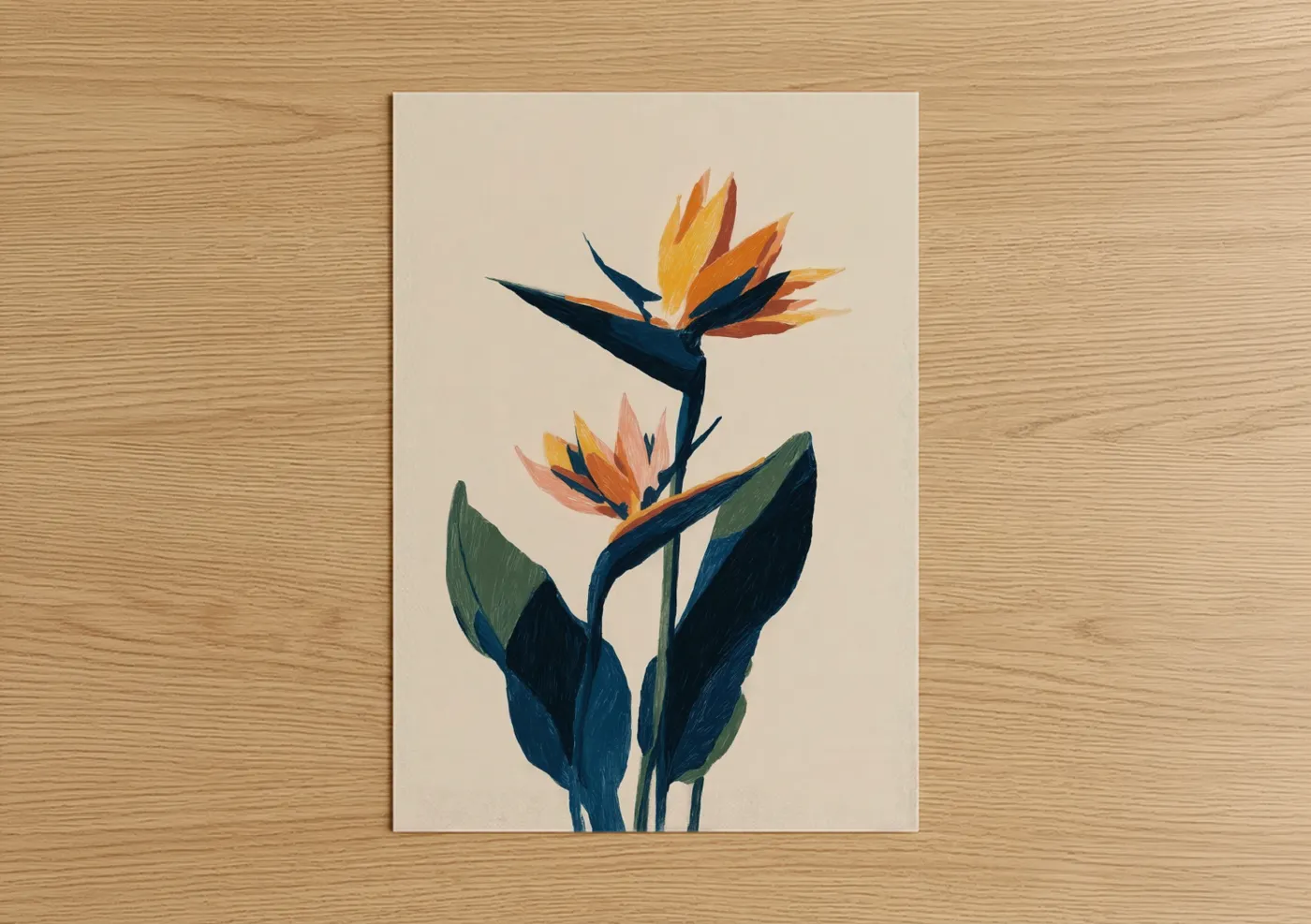 Birds of Paradise Tropical Flower Wall Art