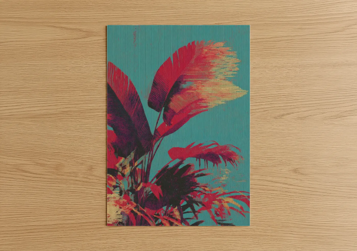 Crimson Leaf Study Modern Botanical Wall Art