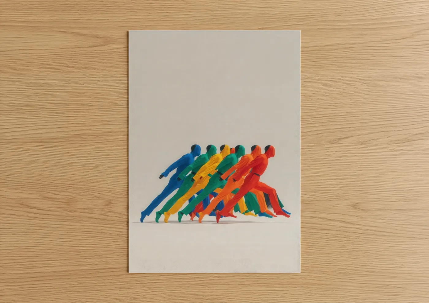 Colorful Modern Dance Figures Movement Wall Art
