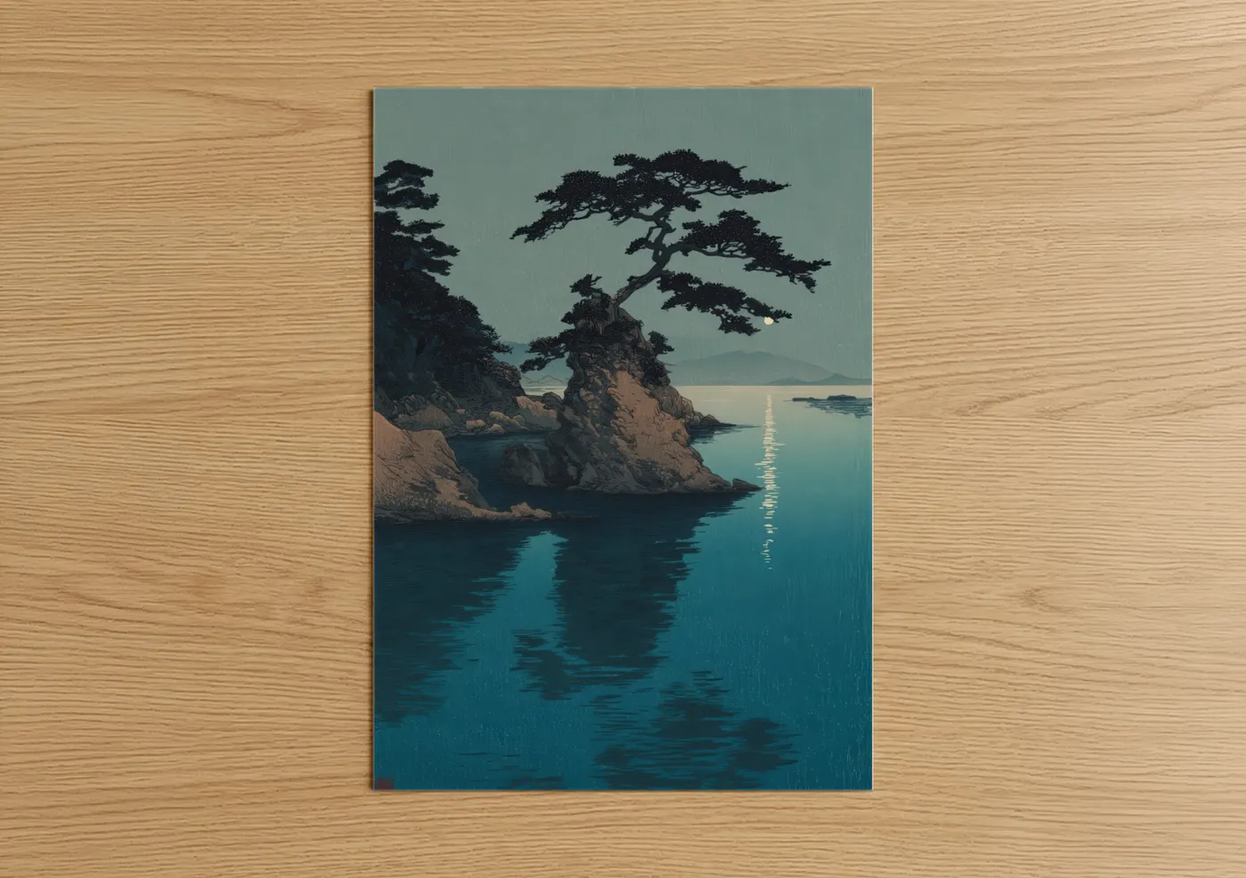Coastal Juniper Tree Serene Watercolor Wall Art