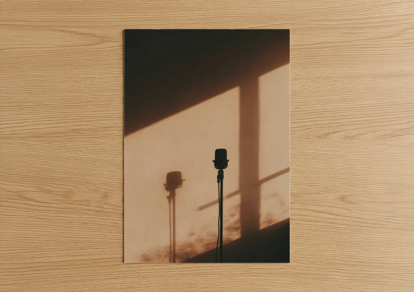 Studio Spotlight Microphone Shadow Wall Art