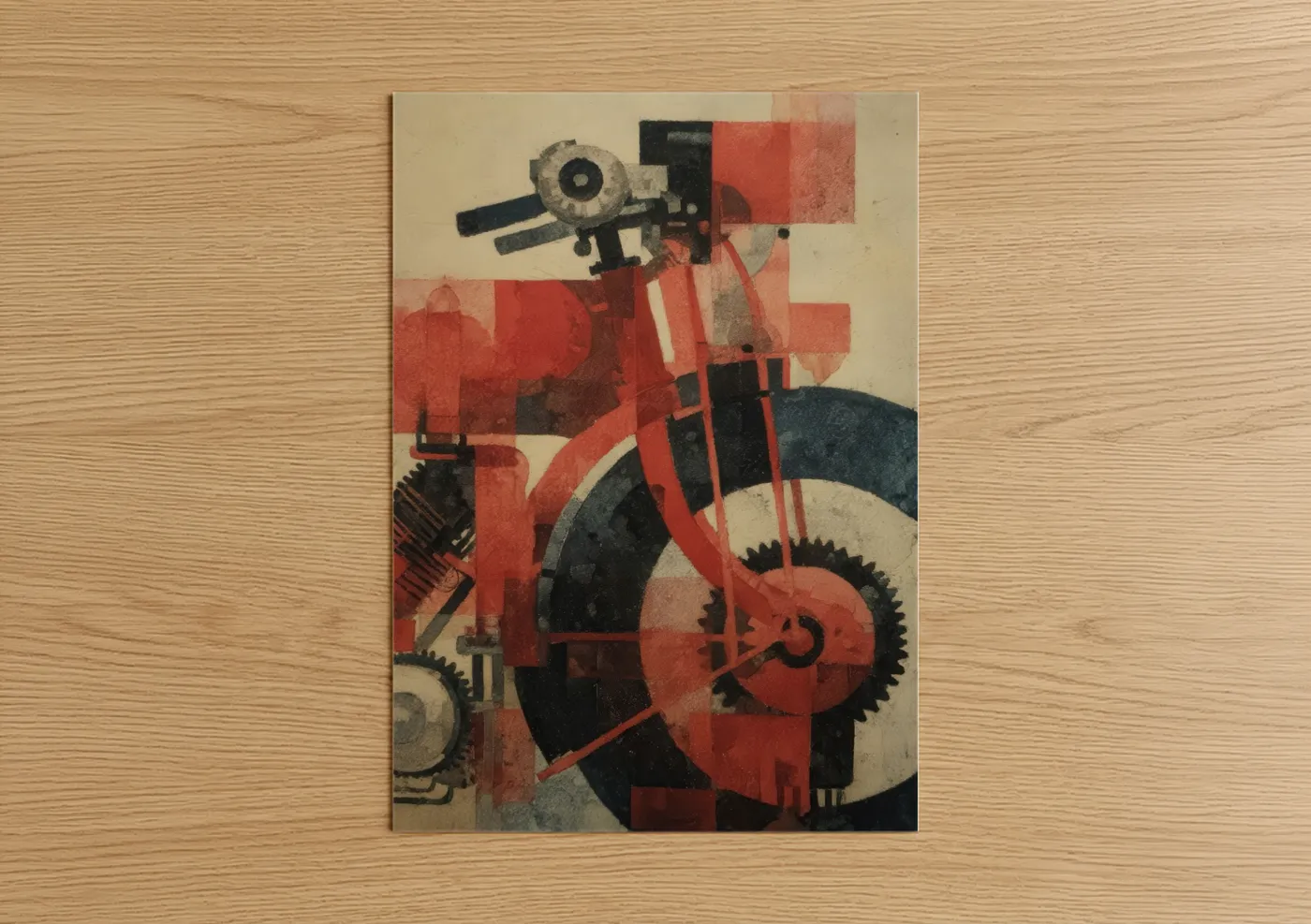 Vintage Motorcycle Art Deco Illustration Wall Art
