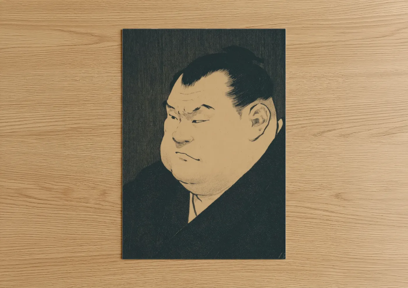 Contemplative Sumo Wrestler Portrait Wall Art