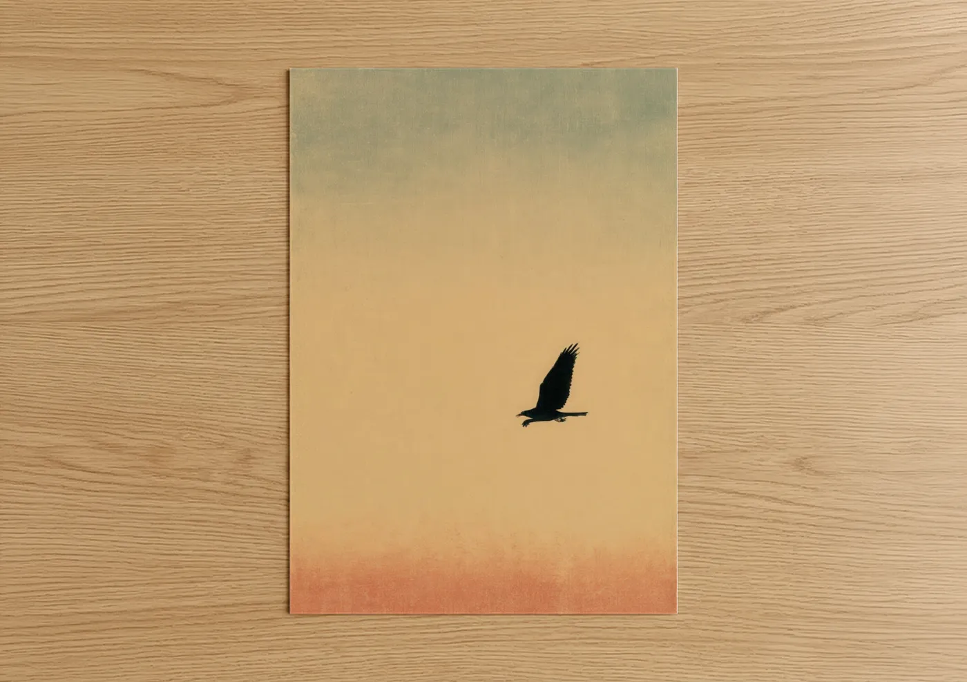 Eagle Flying Morning Sky Silhouette Wall Art
