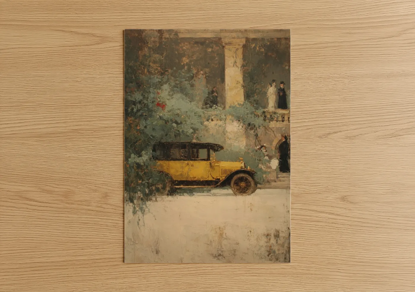 Vintage Yellow Taxi Cab Urban Wall Art