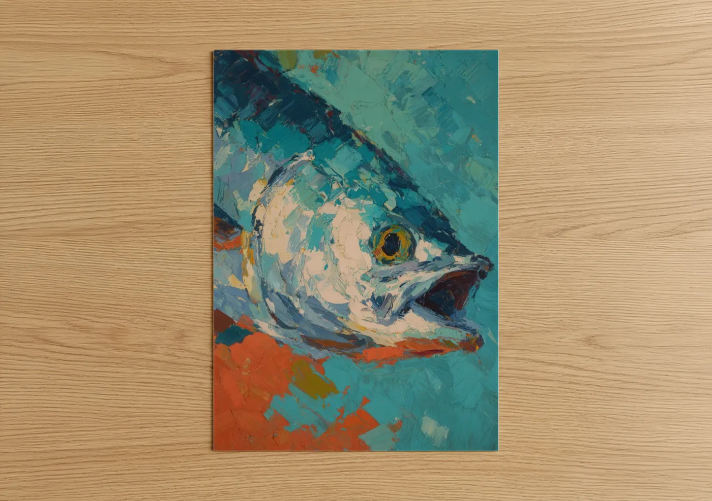 Golden Eye Tarpon Abstract Oil Wall Art