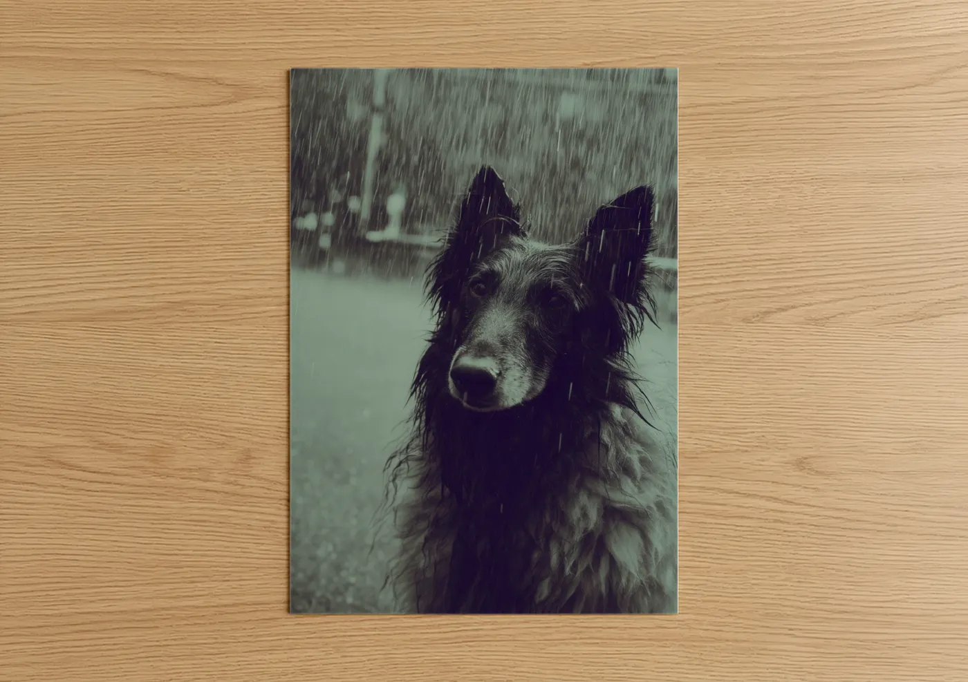 Rainy Collie Dog Portrait Photography Wall Art