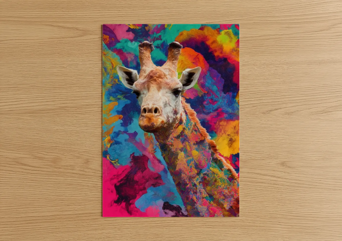 Colorful Giraffe Pop Art Wildlife Wall Art