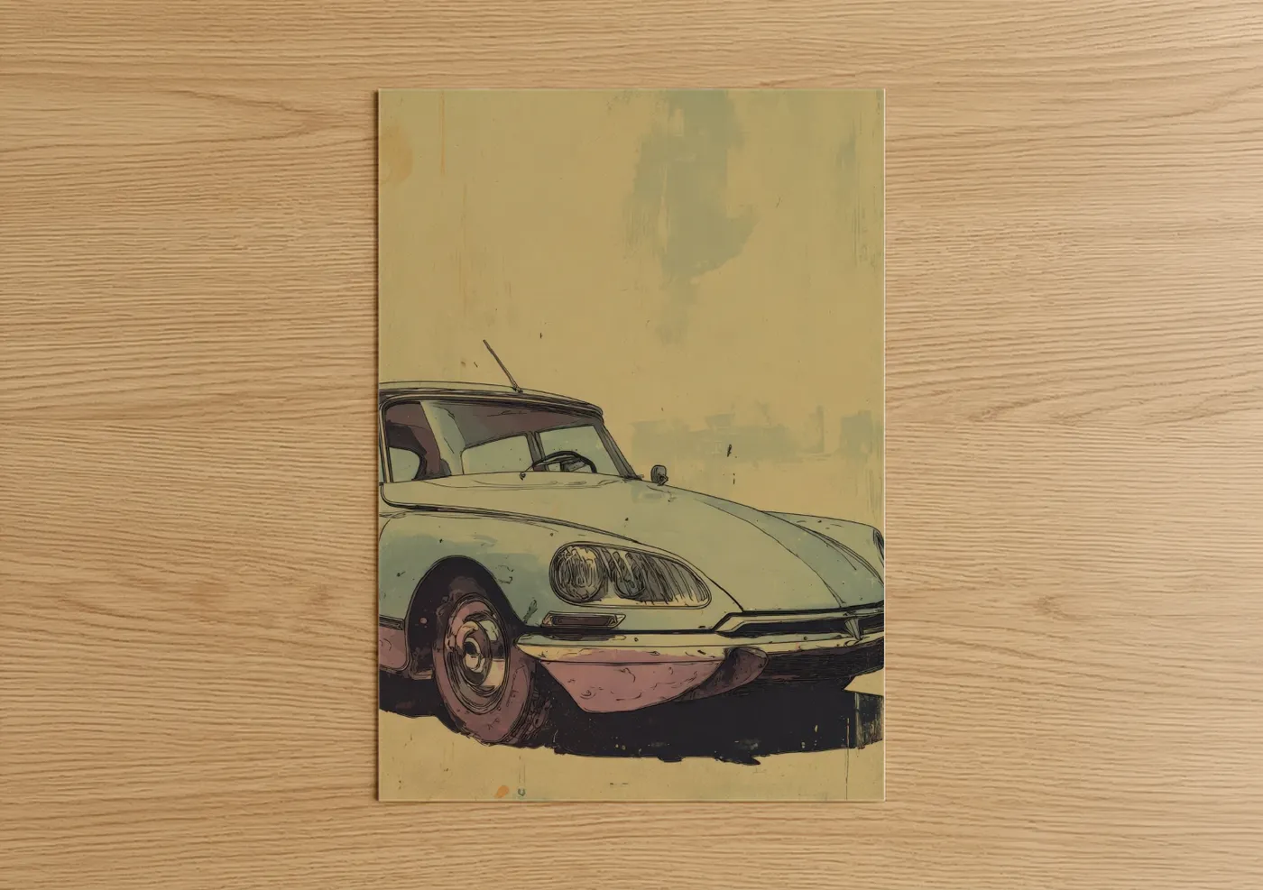 Vintage Classic Car Illustration Wall Art