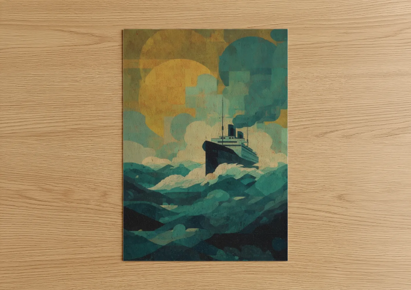 Vintage Cruise Ship Art Deco Print Wall Art