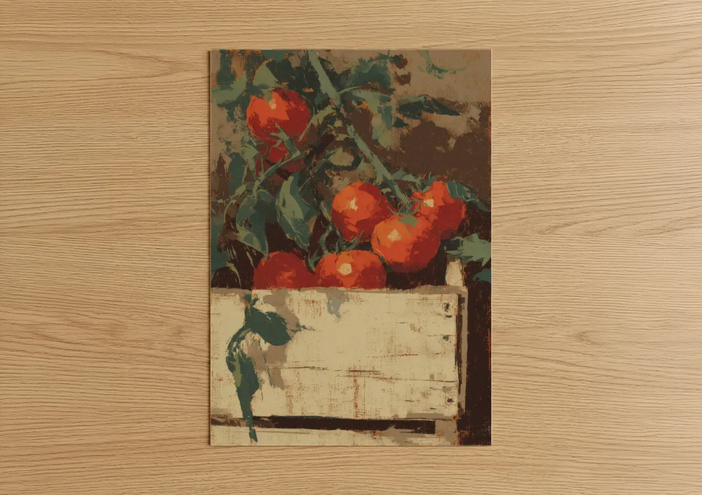 Rustic Tomato Still Life Vintage Wall Art