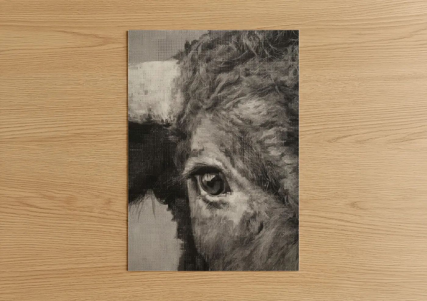 Monochrome Bull Portrait Fine Wall Art