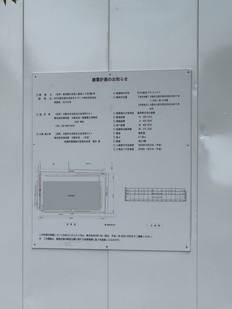 GLP大阪プロジェクト 建築看板写真(2024年12月3日撮影)