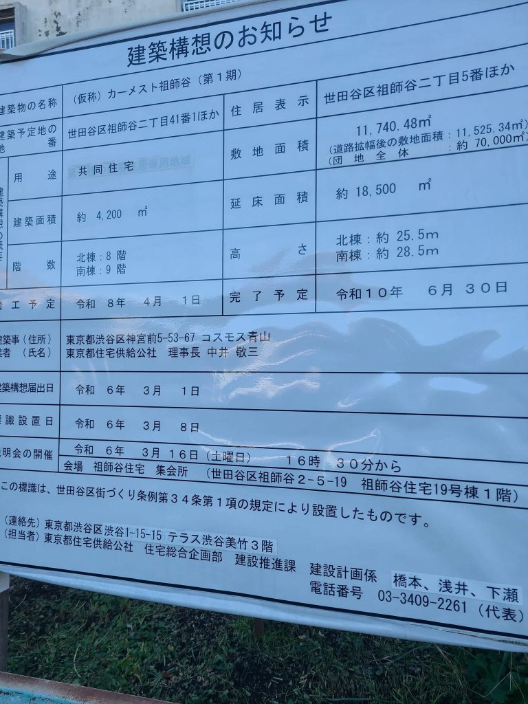 (仮称) カーメスト祖師谷(第1期) 建築看板写真(2025年2月7日撮影)