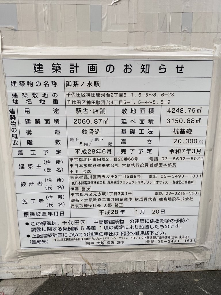 御茶ノ水駅 建築看板写真(2025年2月7日撮影)