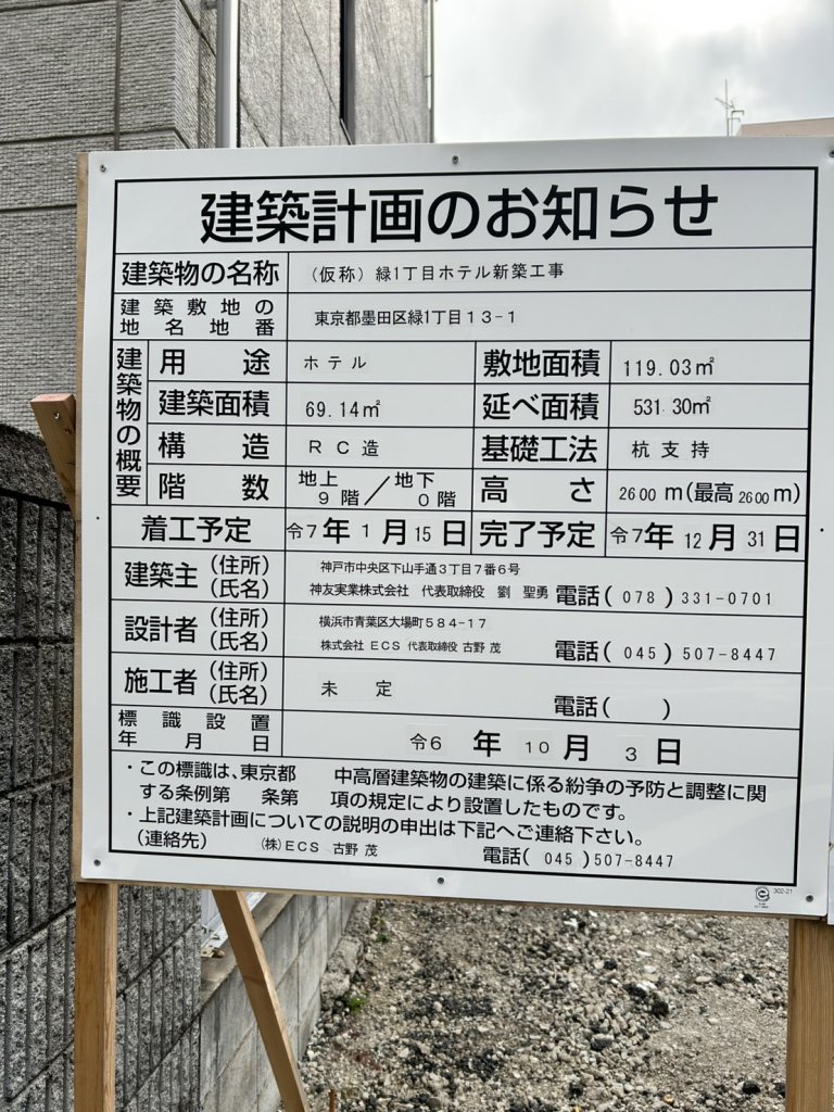 (仮称) 緑1丁目ホテル新築工事