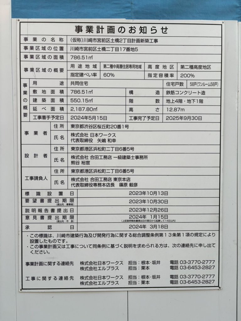 (仮称)川崎市宮前区土橋2丁目計画新築工事