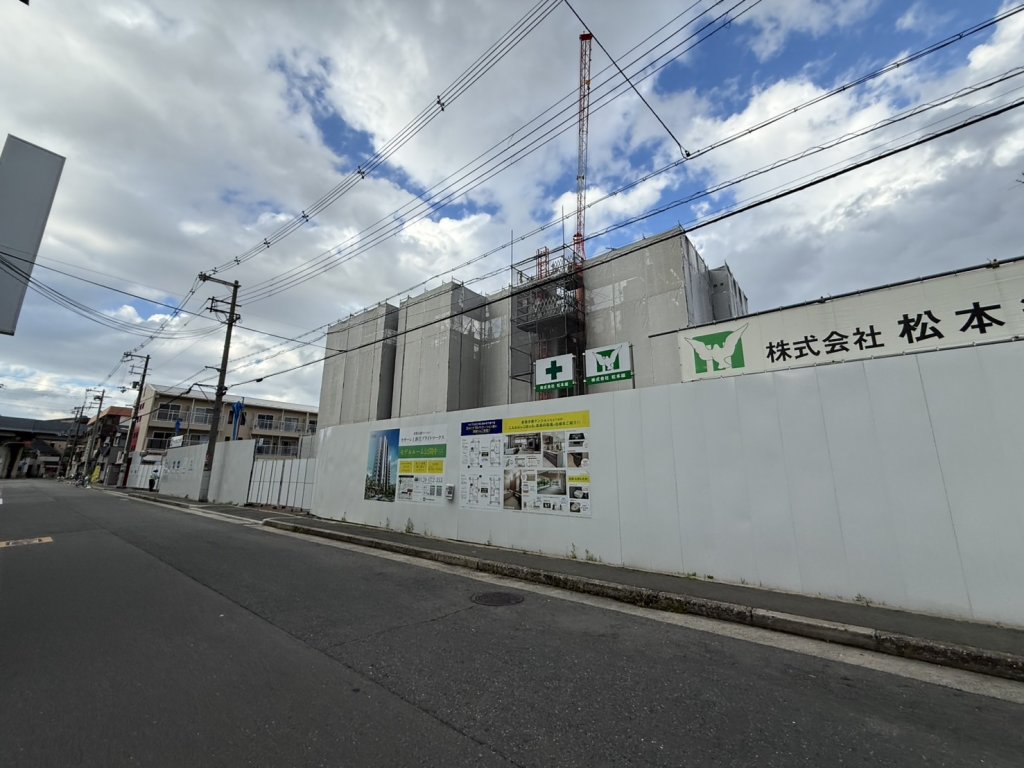 (仮称) 大阪市東淀川区豊新5丁目計画新築工事 新築工事現場の全景写真(2025年5月10日撮影)