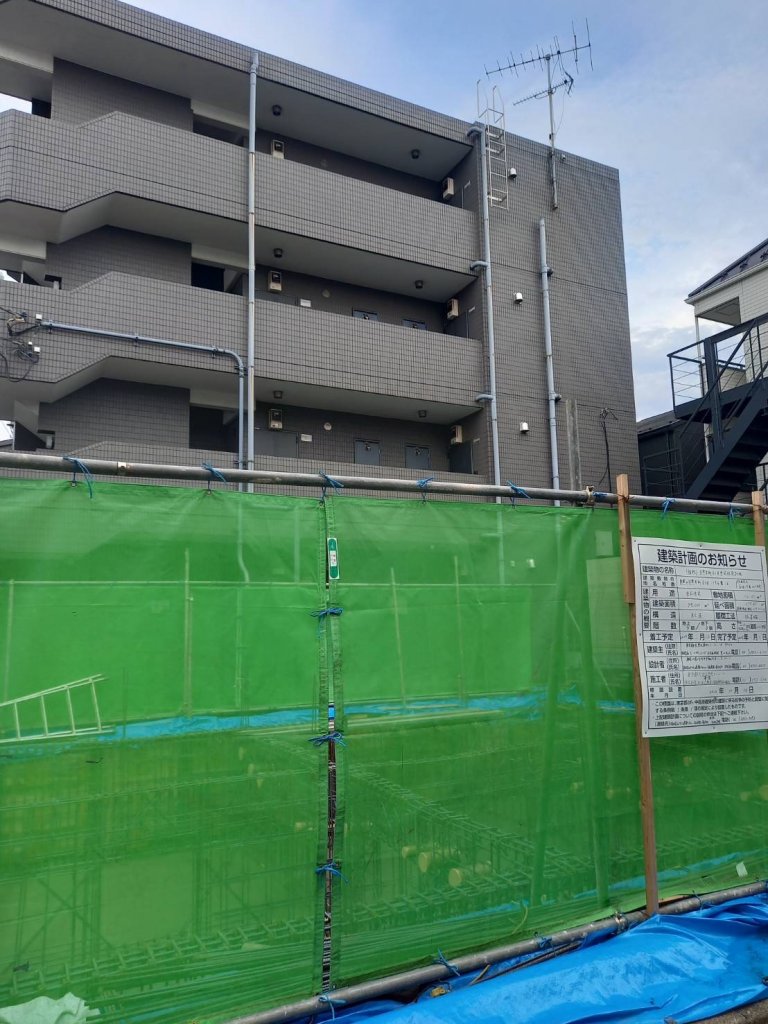 (仮称)目黒本町6丁目共同住宅計画 新築工事現場の全景写真(2025年5月26日撮影)
