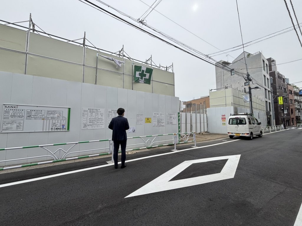 (仮称)千駄ヶ谷一丁目計画 新築工事現場の全景写真（2025年6月1日撮影）