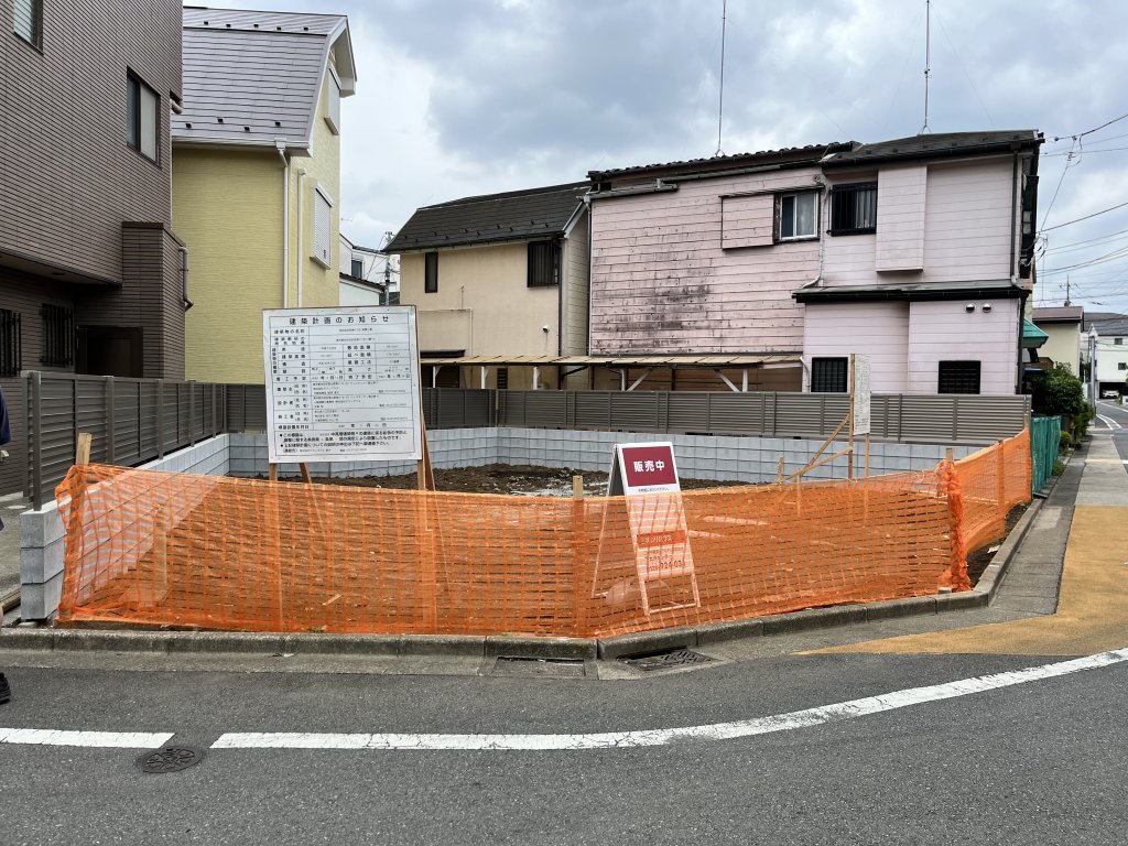 世田谷区弦巻3丁目 新築工事 新築工事現場の全景写真(2025年6月5日撮影)