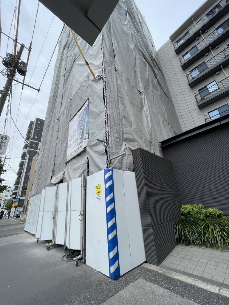 (仮称)北区岩淵町共同住宅新築工事 新築工事現場の全景写真(2025年6月7日撮影)