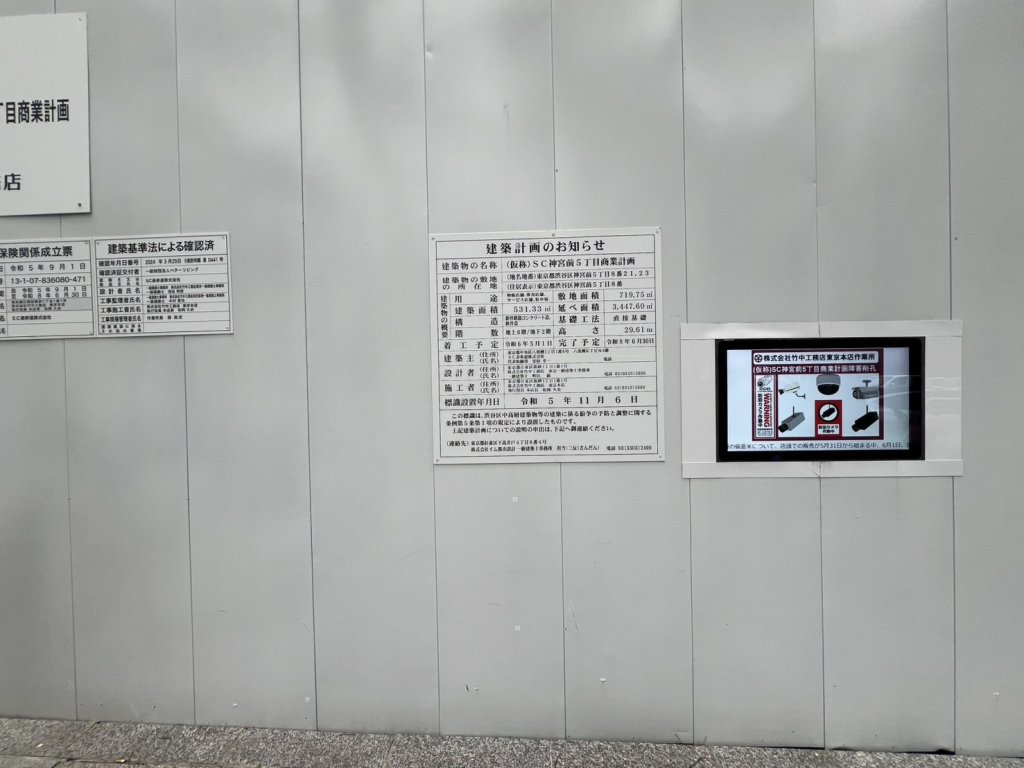 (仮称)SC神宮前5丁目商業計画 新築工事現場の全景写真（2025年6月8日撮影）