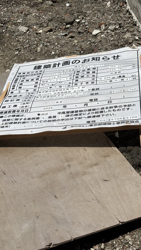 錦糸町PJ 建築看板写真(2025年6月17日撮影)