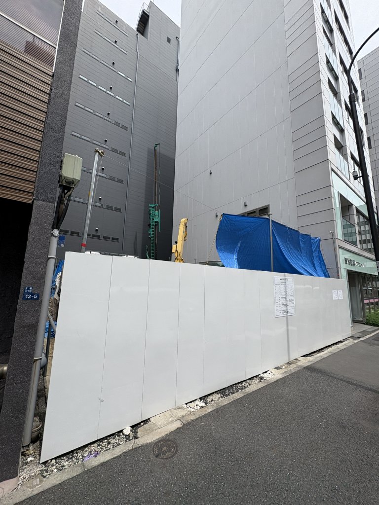 (仮称)中央区京橋3丁目計画 新築工事現場の全景写真(2025年6月23日撮影)