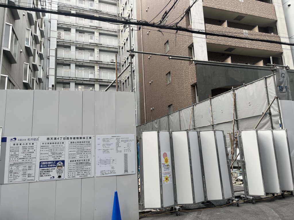 SE西天満4丁目PJ 新築工事 新築工事現場の全景写真(2025年7月17日撮影)