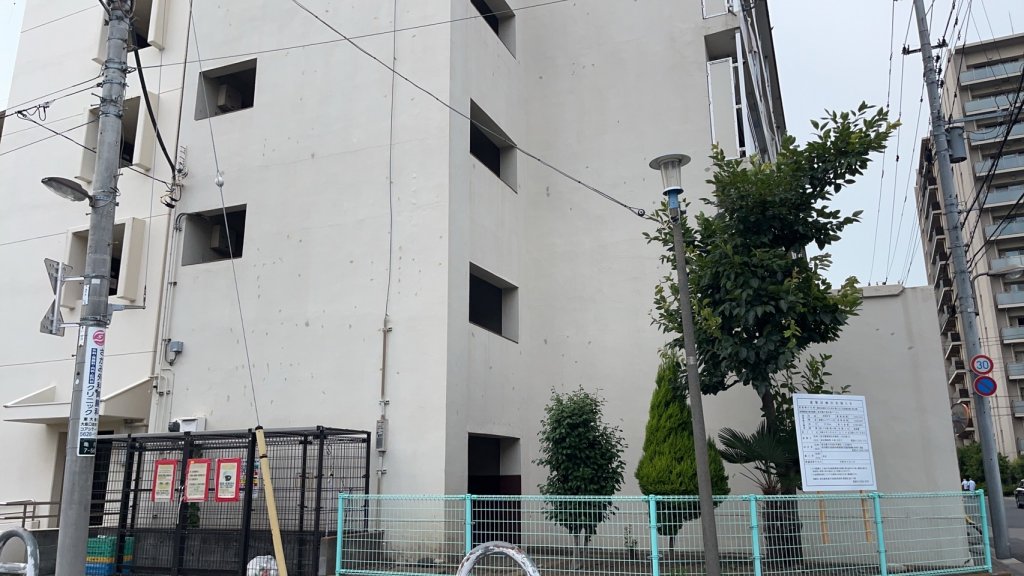 都営高層住宅江東区亀戸七丁目団地D棟(第2期) 新築工事現場の全景写真（2025年8月15日撮影）