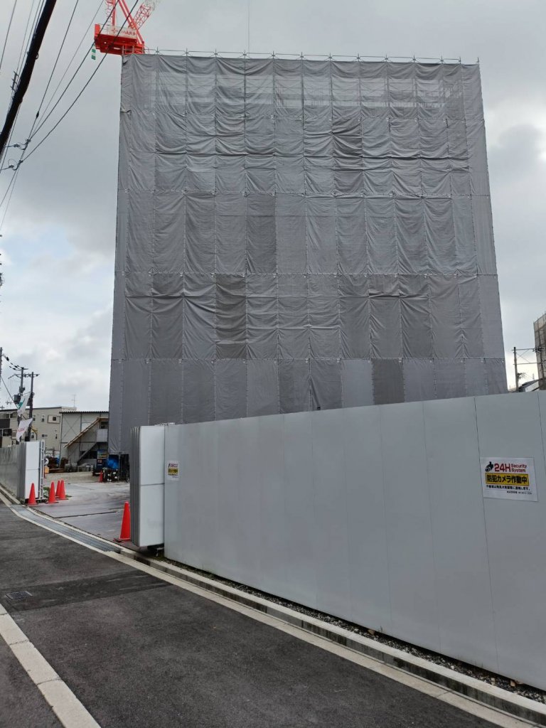 (仮称)東成区玉津二丁目計画 新築工事現場の全景写真（2025年9月2日撮影）