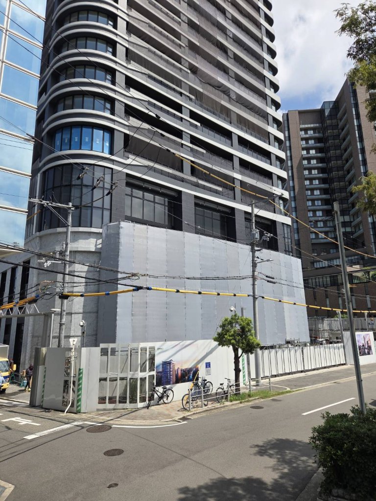 (仮称)大阪市福島区福島2丁目プロジェクト 新築工事現場の全景写真（2025年9月2日撮影）