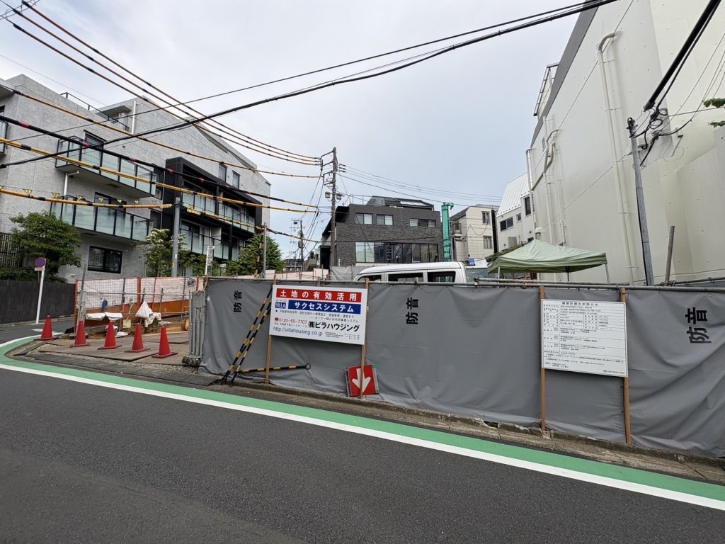 (仮称)渋谷区神宮前3丁目MS 新築工事 新築工事現場の全景写真(2025年9月6日撮影)