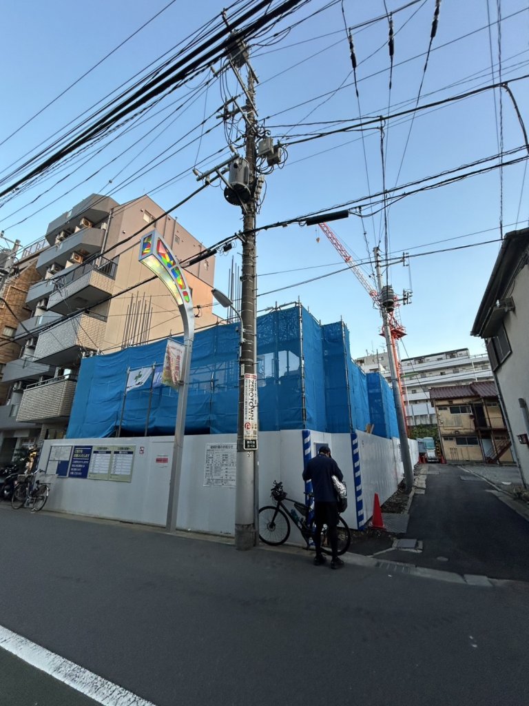 (仮称)品川区旗の台3丁目計画新築工事 新築工事現場の全景写真(2025年9月8日撮影)
