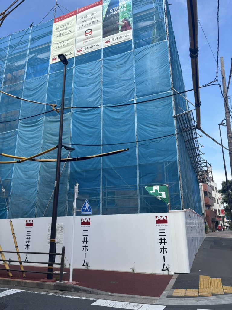山―ビル島根Ⅰ建替計画新築工事 新築工事現場の全景写真(2025年9月8日撮影)