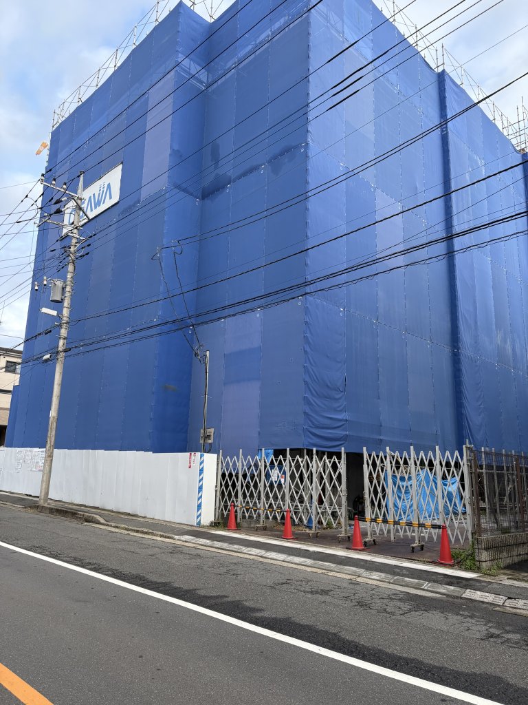 （仮称）和光市白子三丁目開発行為等計画 新築工事現場の全景写真（2025年9月13日撮影）